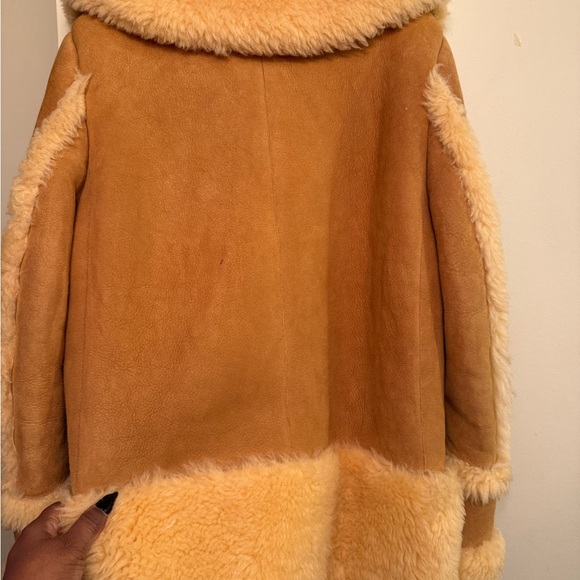 Coach Tan Teddy Jacket with Cream Details - Picture 8 of 10